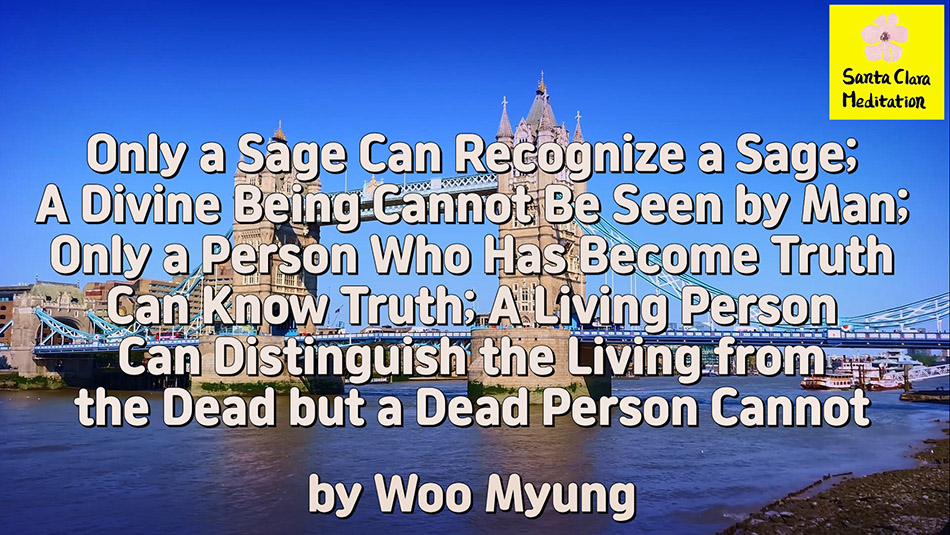 Master Woo Myung – Meditation Writing – Only a Sage Can Recognize a Sage; A Divine Being Cannot Be Seen by Man; Only a Person Who Has Become Truth Can Know Truth; A Living Person Can Distinguish the Living from the Dead but a Dead Person Cannot