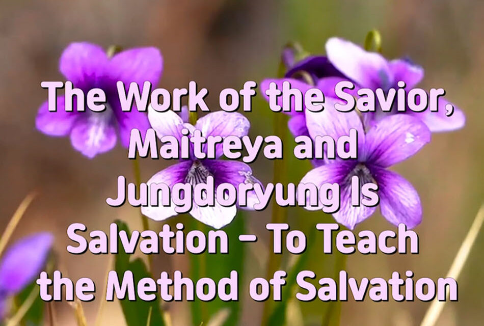 Master Woo Myung – How to Live in Heaven – The Work of the Savior, Maitreya and Jungdoryung Is Salvation – To Teach the Method of Salvation