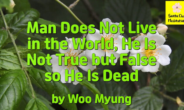 Master Woo Myung – Meditation Writing – Man Does Not Live in the World, He Is Not True but False so He Is Dead