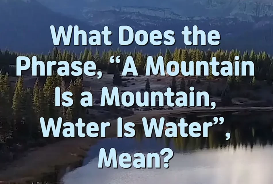 Master Woo Myung – Q&A – What Does the Phrase, “A Mountain Is a Mountain, Water Is Water”, Mean?