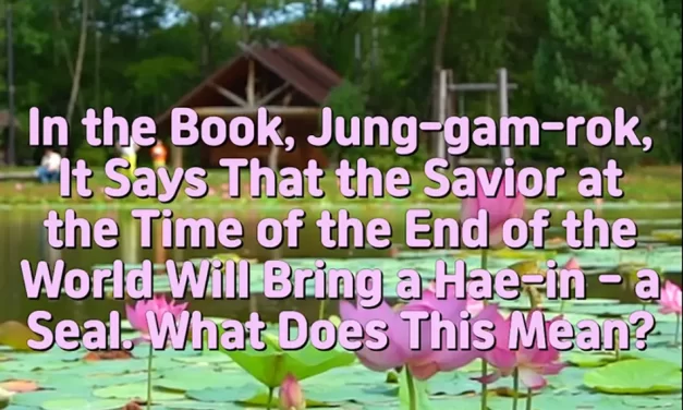 Master Woo Myung – Question & Answer – In the Book, Jung-gam-rok, It Says That the Savior at the Time of the End of the World Will Bring a Hae-in – a Seal. What Does This Mean?