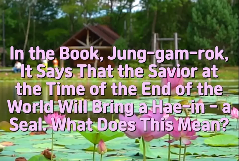 Master Woo Myung – Question & Answer – In the Book, Jung-gam-rok, It Says That the Savior at the Time of the End of the World Will Bring a Hae-in – a Seal. What Does This Mean?