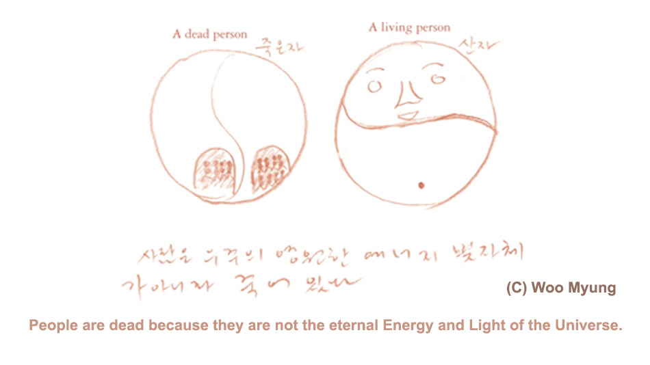 Teacher Woo Myung Illustration – People are dead because they are not the eternal Energy and Light of the Universe.